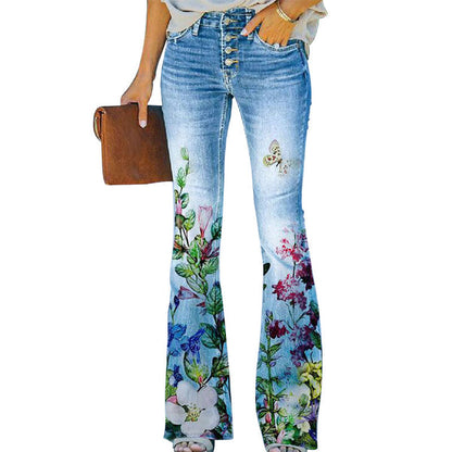 Veerle - Flare-jeans met 4 knopen