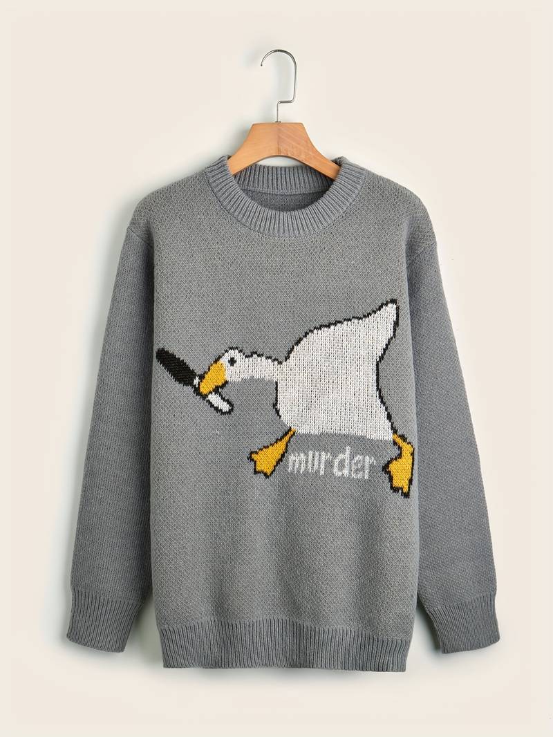 Boy - Sweater met eend in cartoon voor heren