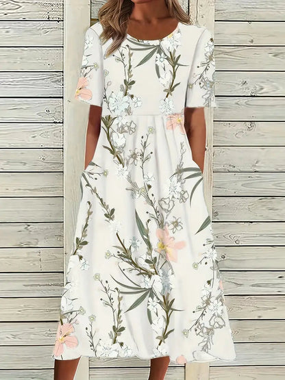 Lynn - Jurk met bloemenprint en hoge taille