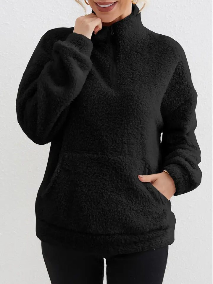 Amber - Casual comfortabel pluche pullover sweatshirt met zak