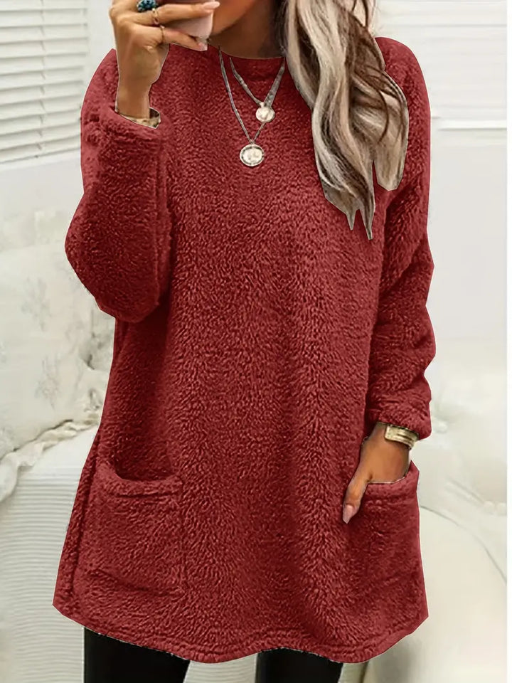 Fayenne - Oversized casual sweater met pluizig fleece