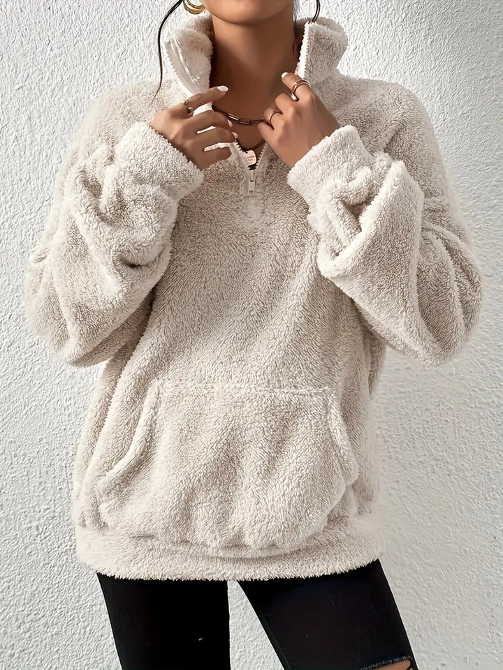 Amber - Casual comfortabel pluche pullover sweatshirt met zak