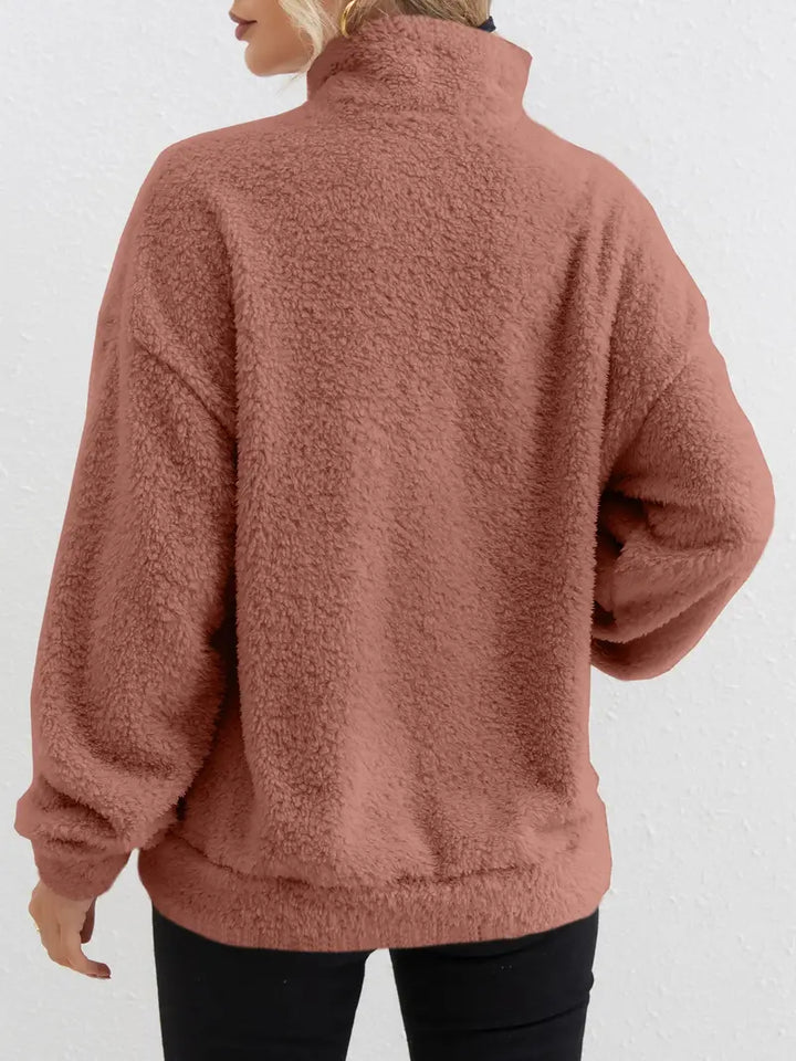 Amber - Casual comfortabel pluche pullover sweatshirt met zak