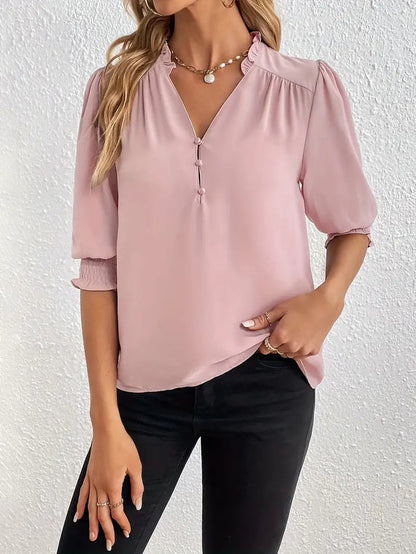 Lien - Elegante blouse met halve mouwen