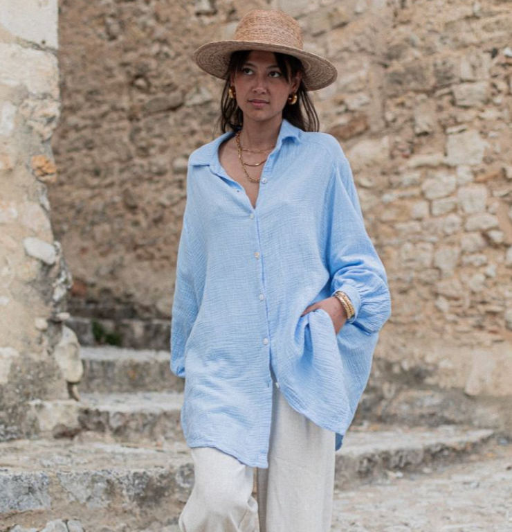 Naj - Gekleurde linnen blouse voor de zomer