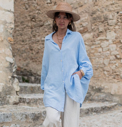 Naj - Gekleurde linnen blouse voor de zomer