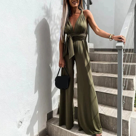 Gustie - Zomerse jumpsuit met wijde broek