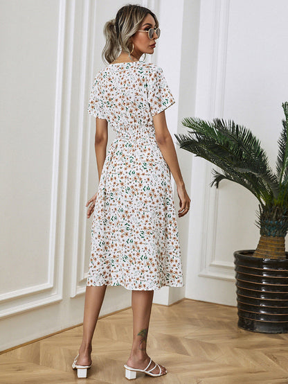 Dina - Elegante zomerjurk met bloemenprint