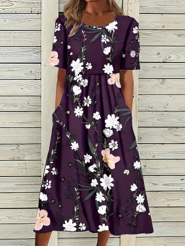 Lynn - Jurk met bloemenprint en hoge taille