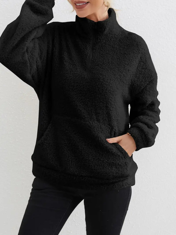 Amber - Casual comfortabel pluche pullover sweatshirt met zak