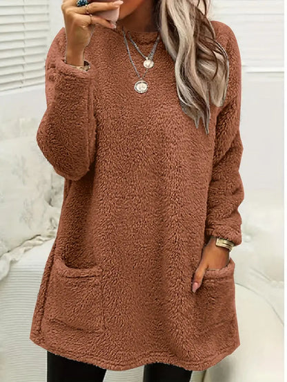 Fayenne - Oversized casual sweater met pluizig fleece