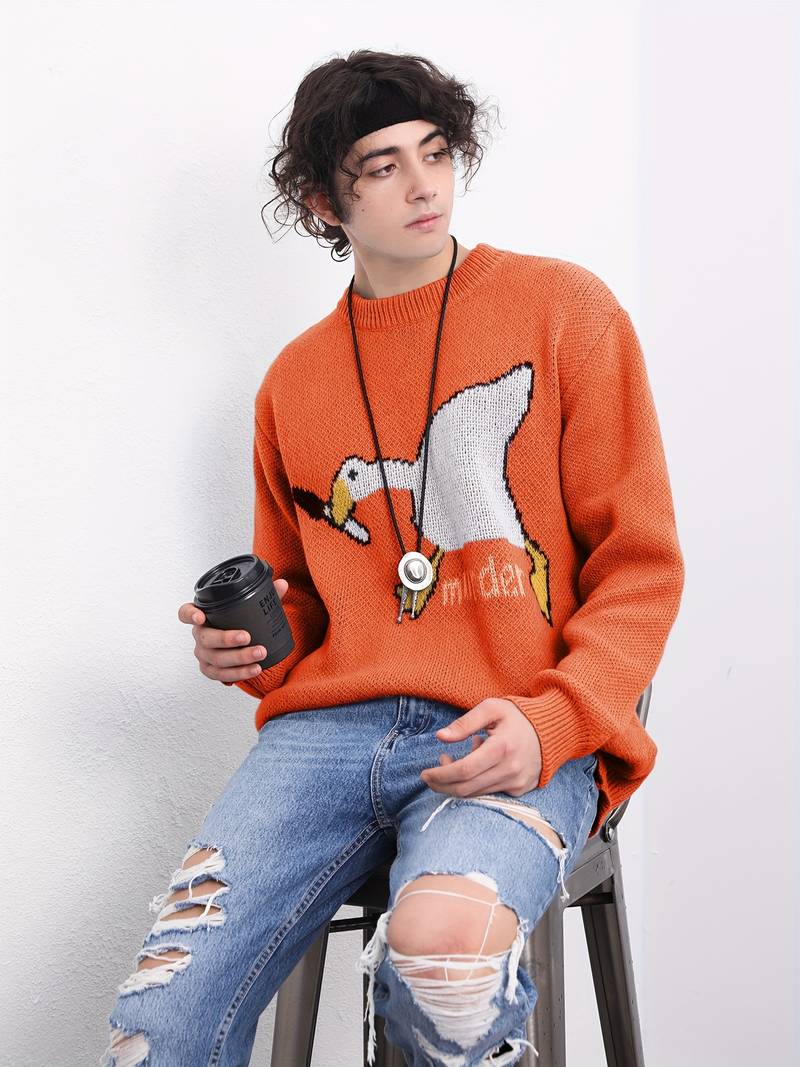 Boy - Sweater met eend in cartoon voor heren