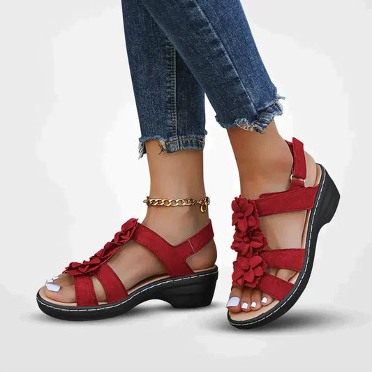 Evey - Bloemen Platform Sandalen