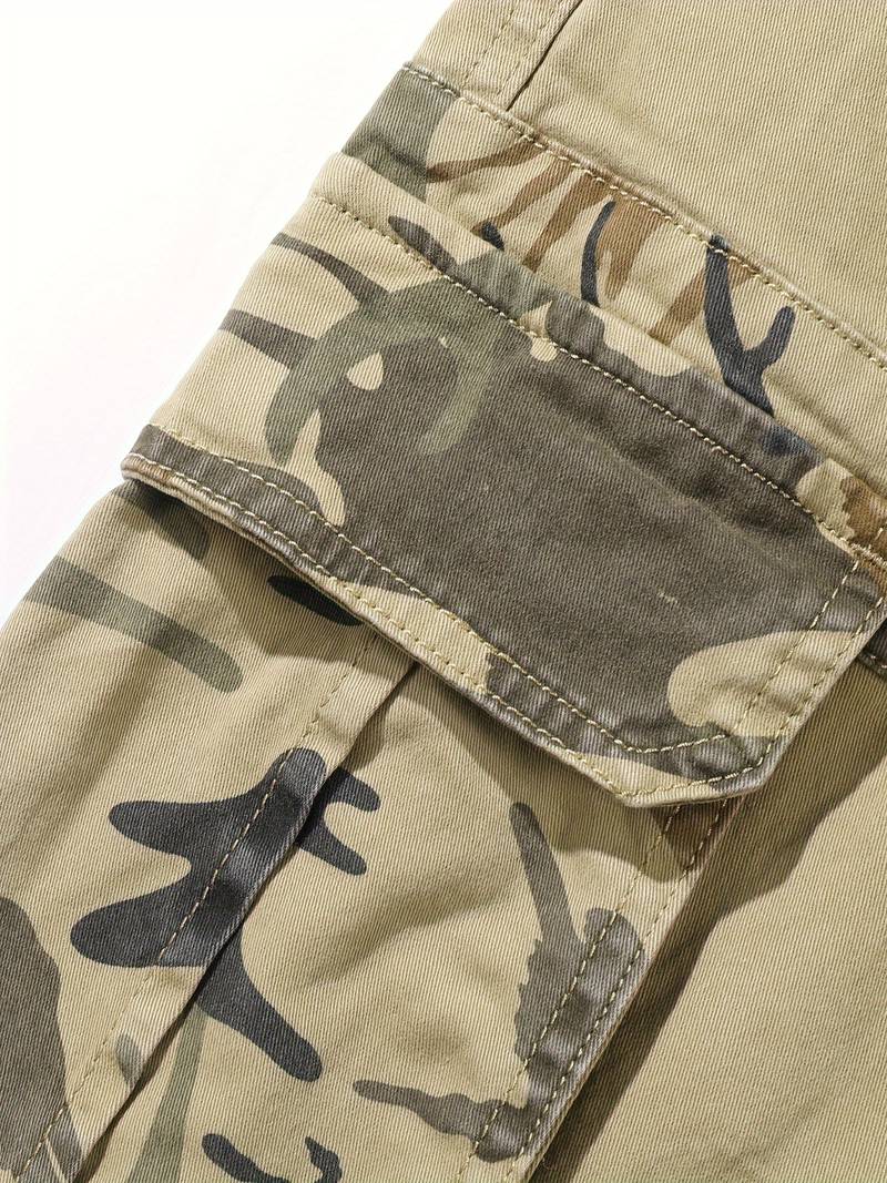 Quinten - Stijlvolle vintage cargo broek met camouflagepatroon