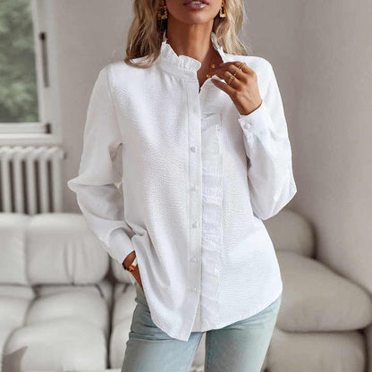 Tamar - Modieuze blouse met lange mouwen en een gestreept patroon